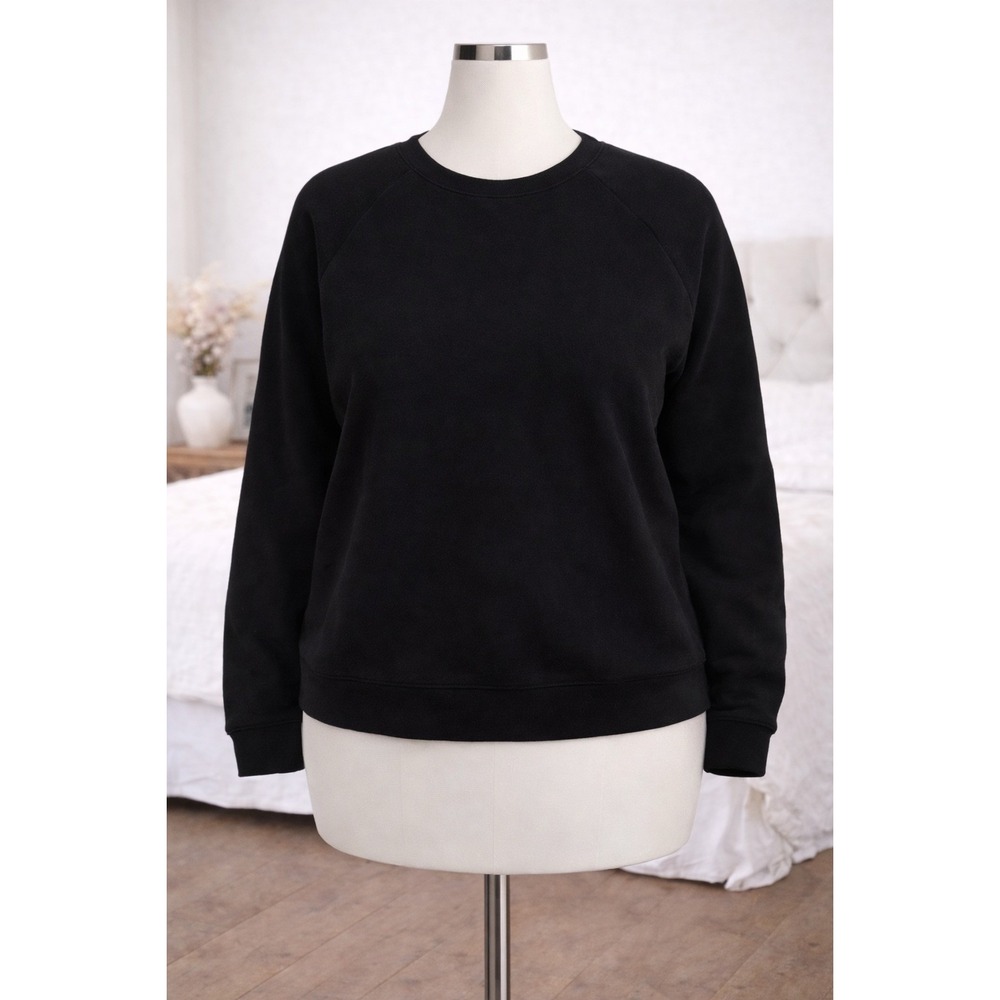 Askya Lord & Taylor Women black zip‎ closure pullover sweatshirt NWOT Size Large